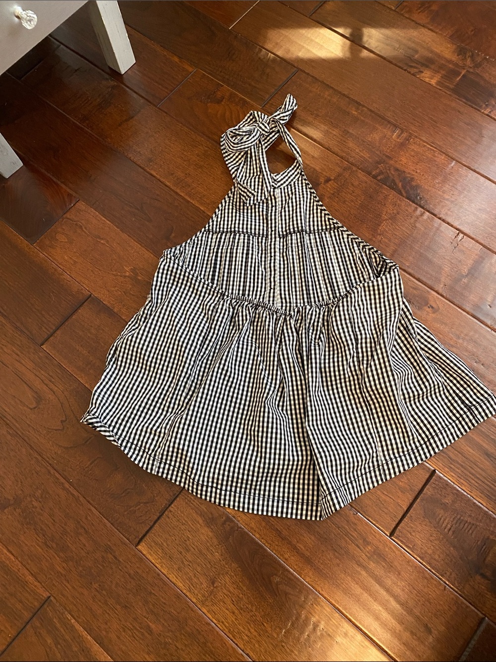 Free People Black and White Gingham Halter Tie Dress - Picture 2 of 3